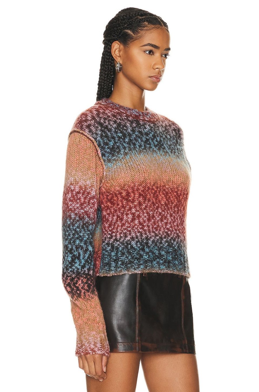 Women Acne Studios Sweaters & Knits | Pull Over Sweater Brown & Blue Multi