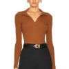 Women Saint Laurent Sweaters & Knits | V-Neck Sweater Caramel