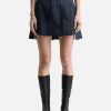 Women Thom Browne Skirts | School Uniform Plain Weave Thigh Length Dropped Back Pleated Skirt Navy