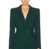 Women Alexandre Vauthier Jackets & Coats | Wool Jacket Cypress Green