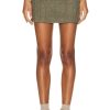 Women Mimchik Skirts | Wool Mini Skirt Olive Check