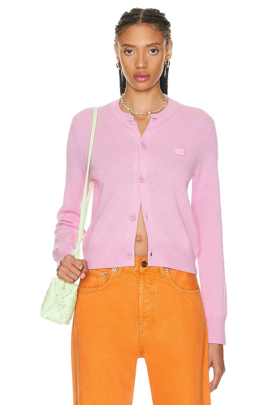 Women Acne Studios Sweaters & Knits | Knit Cardigan Bubble Pink