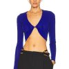 Women fleur du mal Sweaters & Knits | Sheer Stripe Knit Cardigan Electric Blue