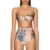 Women Zimmermann Tops | Devi Plunge V Wire Bra Bikini Top Patch Paisley