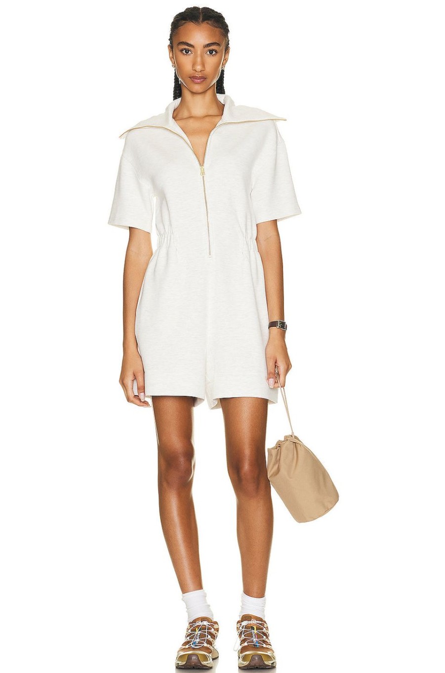 Women Varley Jumpsuits & Rompers | Caldwell Playsuit Ivory Marl