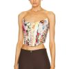 Women Zimmermann Tops | Wonderland Floral Corset Top Spliced Multi Floral