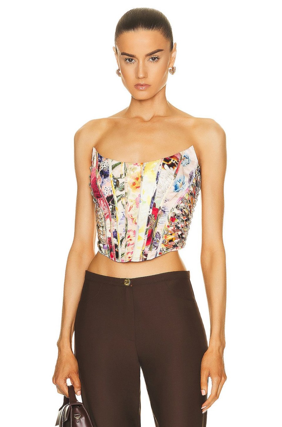 Women Zimmermann Tops | Wonderland Floral Corset Top Spliced Multi Floral