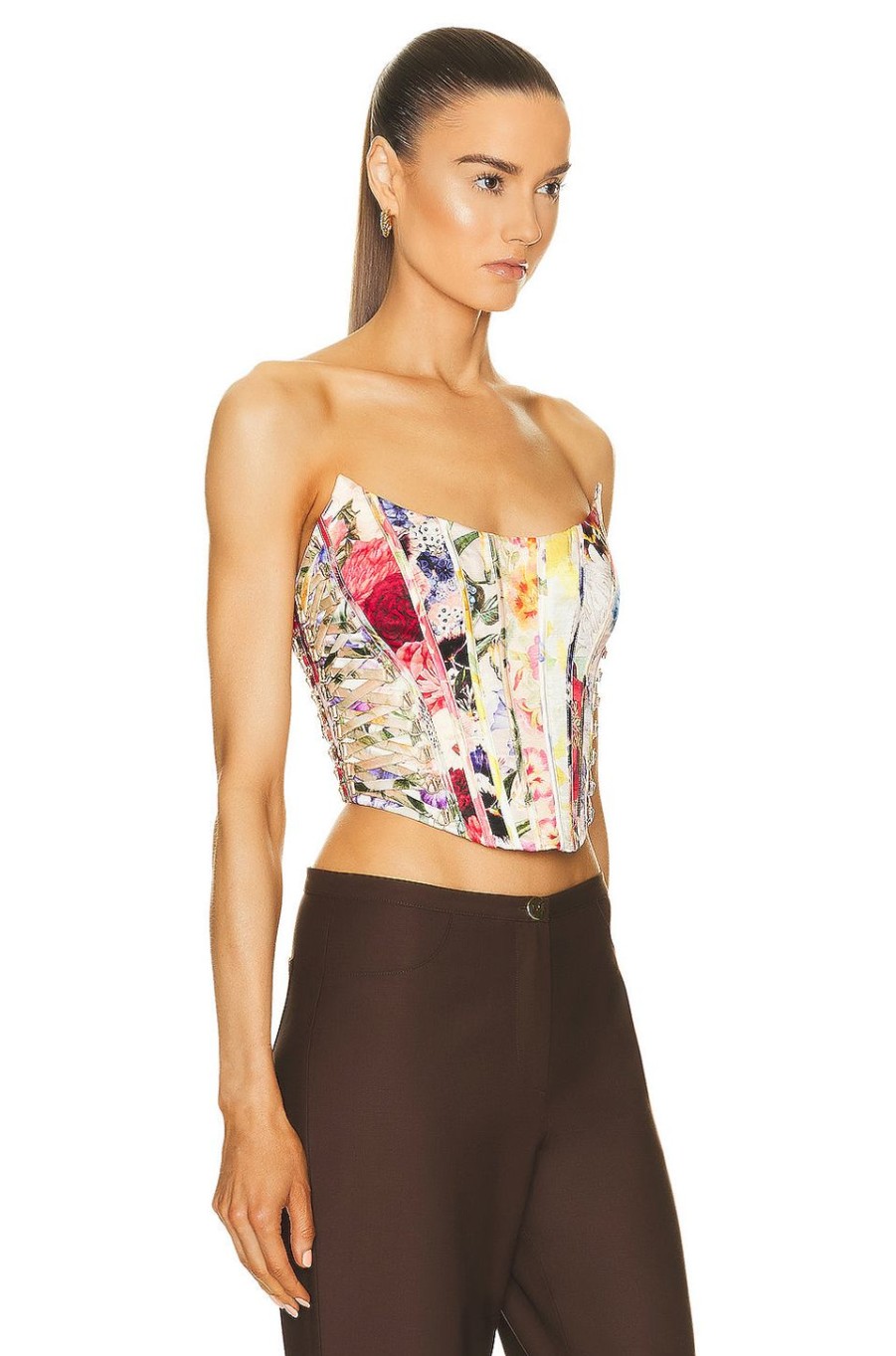 Women Zimmermann Tops | Wonderland Floral Corset Top Spliced Multi Floral