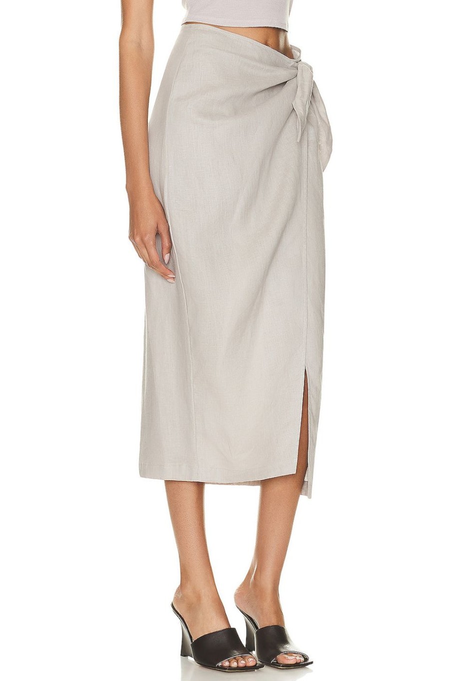 Women Enza Costa Skirts | Linen Wrap Skirt Mist