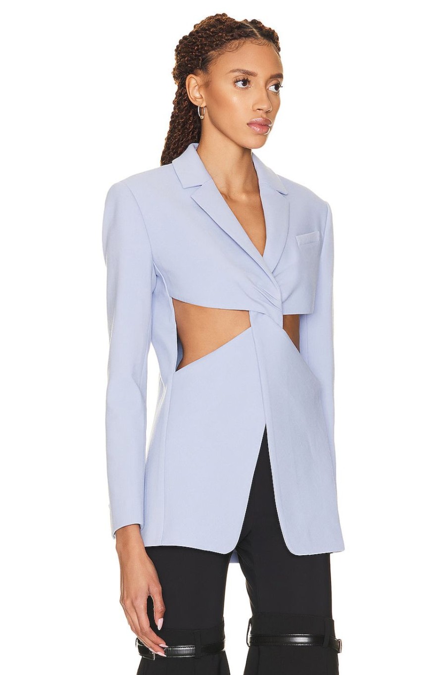 Women Coperni Jackets & Coats | Twisted Cut Out Jacket Lavender