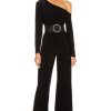 Women Norma Kamali Jumpsuits & Rompers | Long Sleeve Drop Shoulder Jumpsuit Black