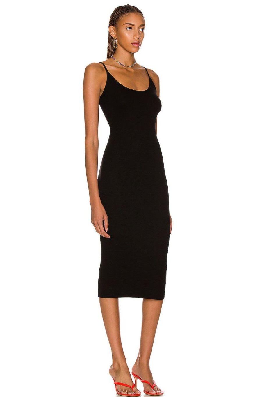 Women Enza Costa Dresses | Stretch Silk Knit Essential Dress Black