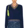 Women Marni Sweaters & Knits | V-Neck Long Sleeve Sweater Royal