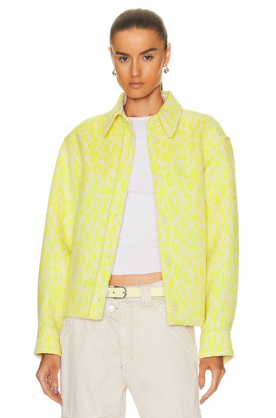 Women Isabel Marant Jackets & Coats | Olanao Wild Overshirt Jacket Yellow