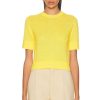 Women Jil Sander Sweaters & Knits | Round Neck Short Sleeve Sweater Bright Yellow