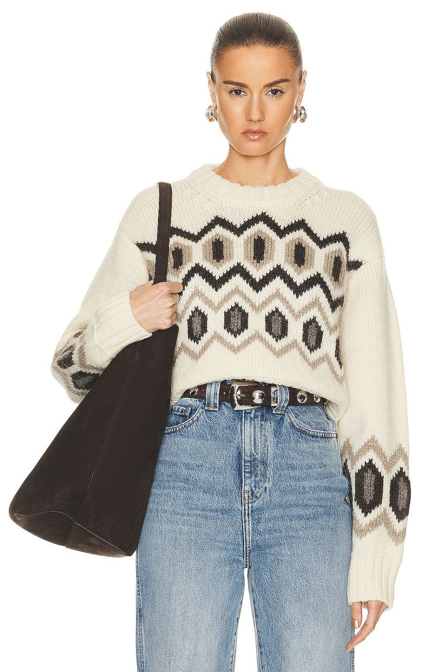 Women Ganni Sweaters & Knits | Long Sleeve Sweater Egret