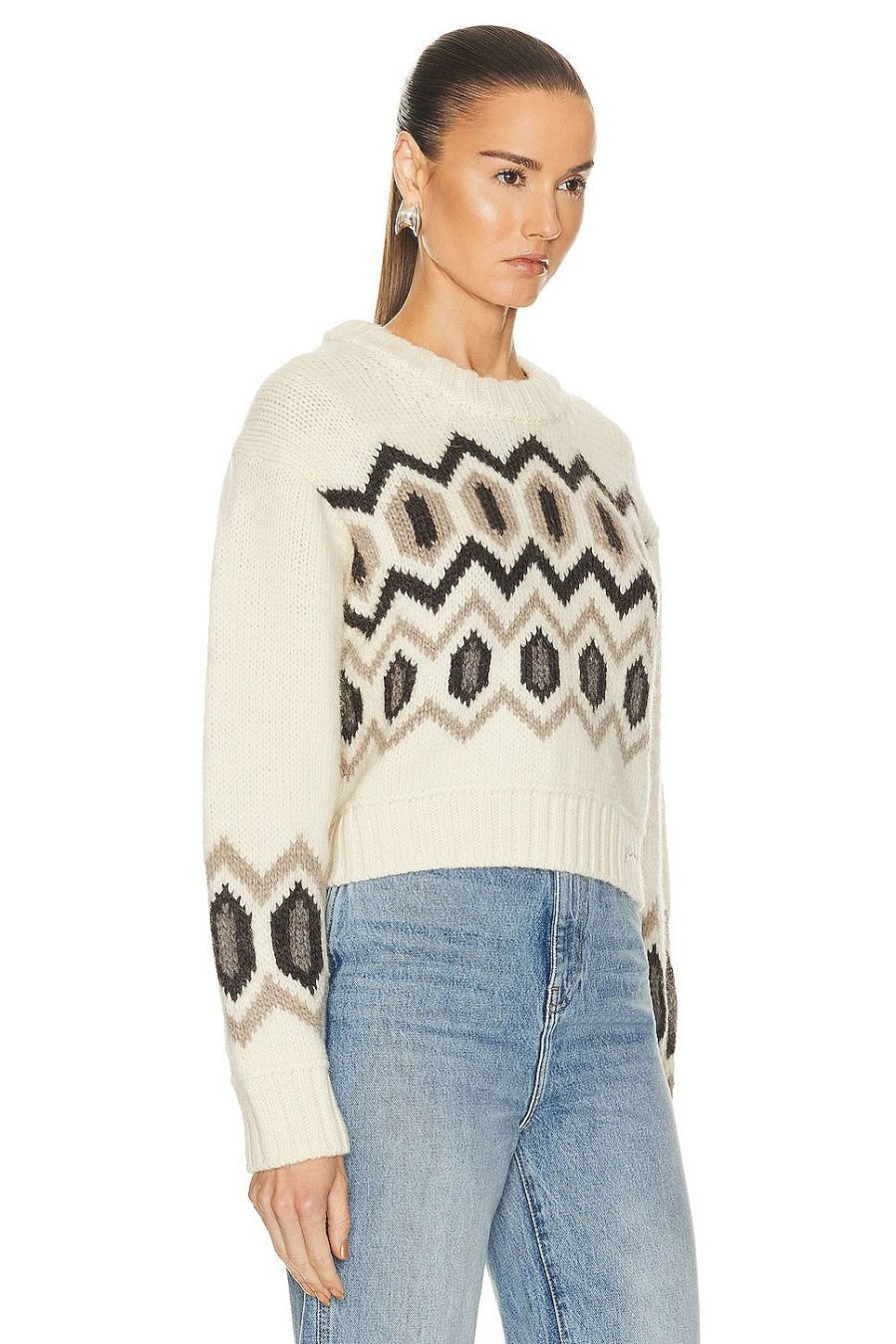 Women Ganni Sweaters & Knits | Long Sleeve Sweater Egret