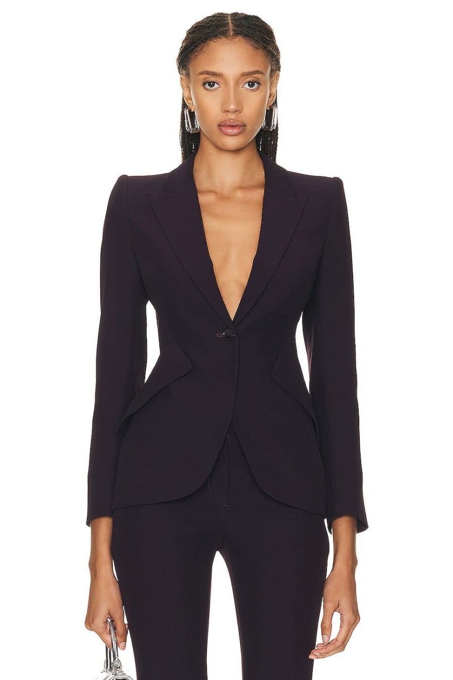 Women Alexander McQueen Jackets & Coats | Single Button Blazer Nighshade