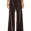 Women Alex Perry Pants | Rowe Velvet Pleat Pant Brown