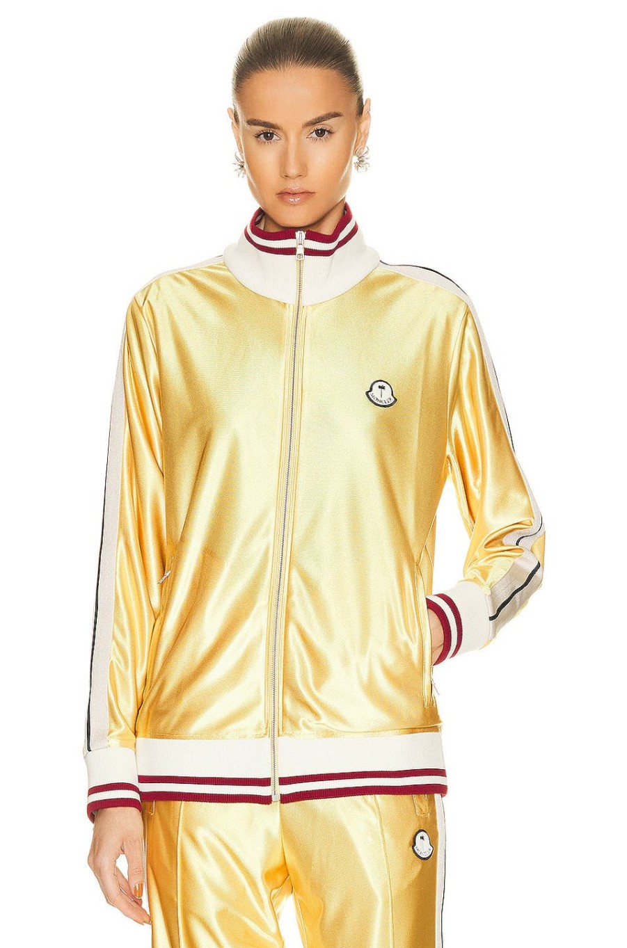 Women Moncler Genius Jackets & Coats | X Palm Angels Zip Up Cardigan Gold