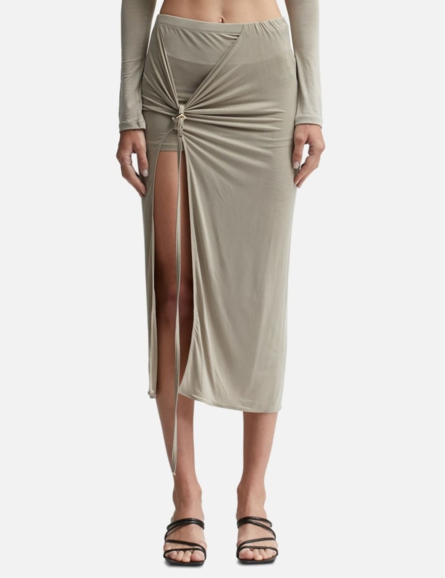 Women Jacquemus Skirts | La Jupe Pareo Croissant Green