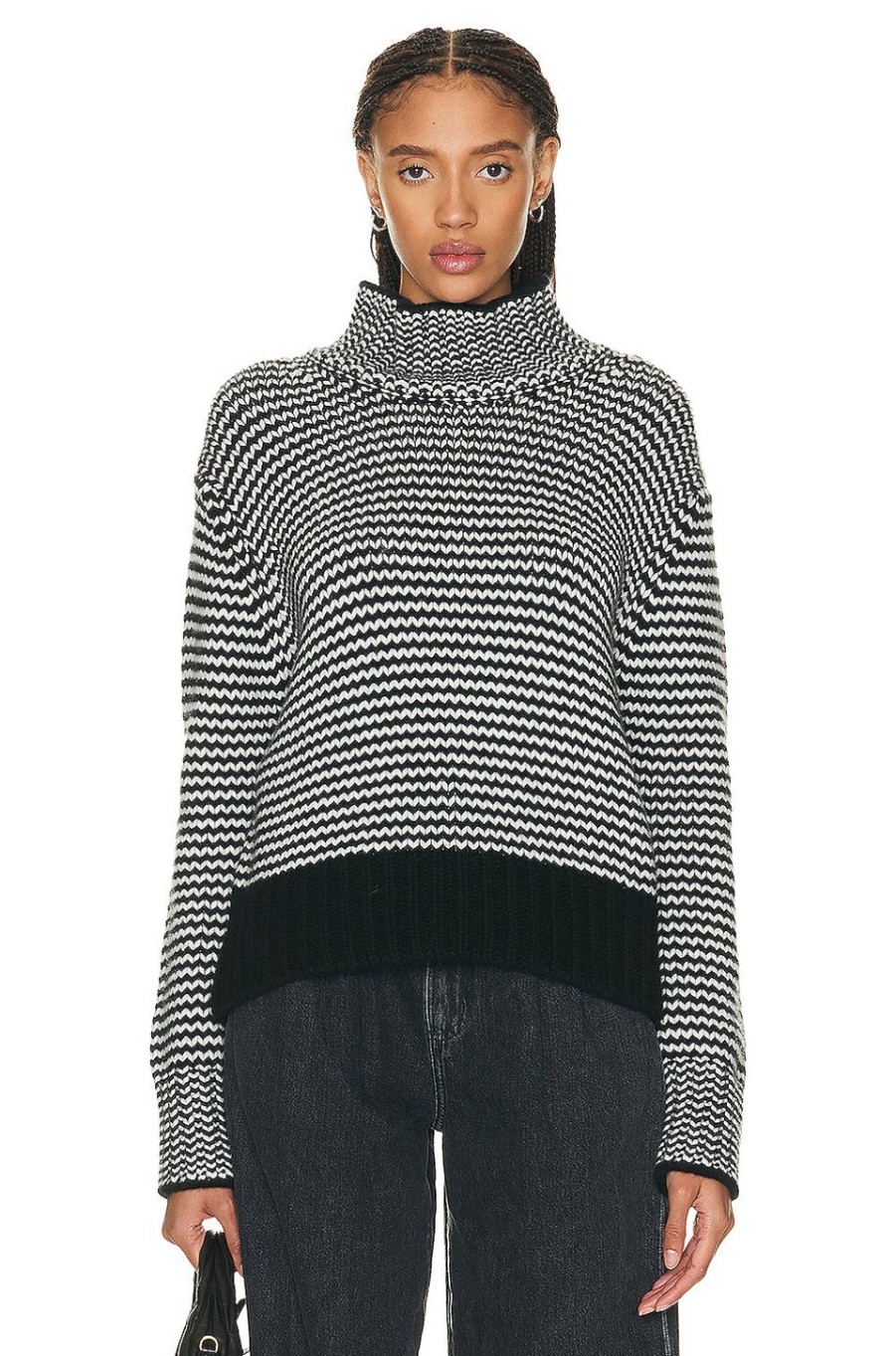 Women SABLYN Sweaters & Knits | Everett Cashmere Sweater Black Stripe