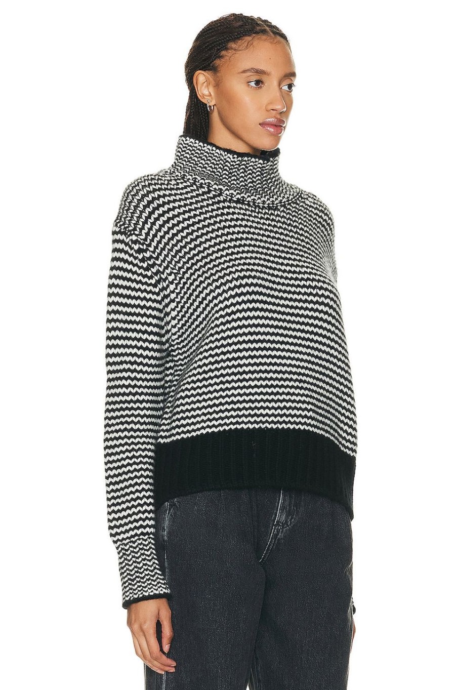 Women SABLYN Sweaters & Knits | Everett Cashmere Sweater Black Stripe