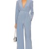 Women Norma Kamali Jumpsuits & Rompers | Single Breasted Straight Leg Jumpsuit Soft Blue