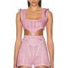 Women Jean Paul Gaultier Tops | X Knwls Washed Laced Sleeveless Crop Top Lila