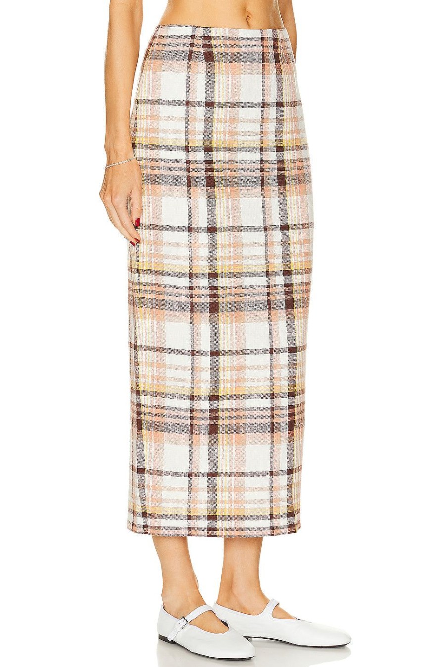 Women Zimmermann Skirts | Matchmaker Check Pencil Skirt Cream Check