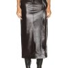 Women Zeynep Arcay Skirts | Snapped Maxi Leather Skirt Dark Brown