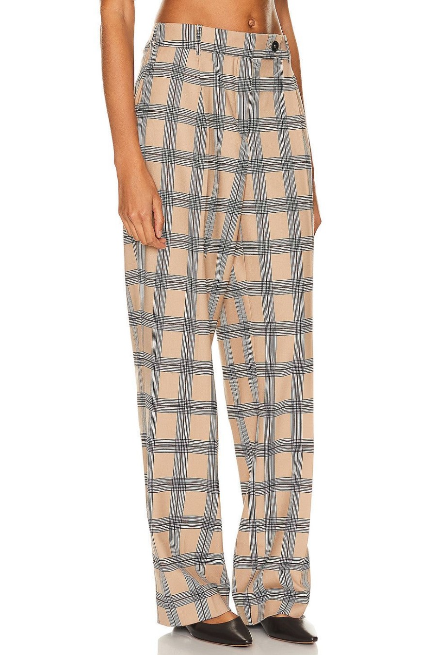 Women Zimmermann Pants | Luminosity Pleat Front Pant Tan Check