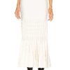 Women ALAÏA Skirts | Fit And Flare Maxi Skirt Ivoire