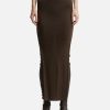 Women Rick Owens Skirts | Ribbed Sacriskirt Brown