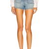 Women NILI LOTAN Shorts | Romane Lace Up Short Faded Wash