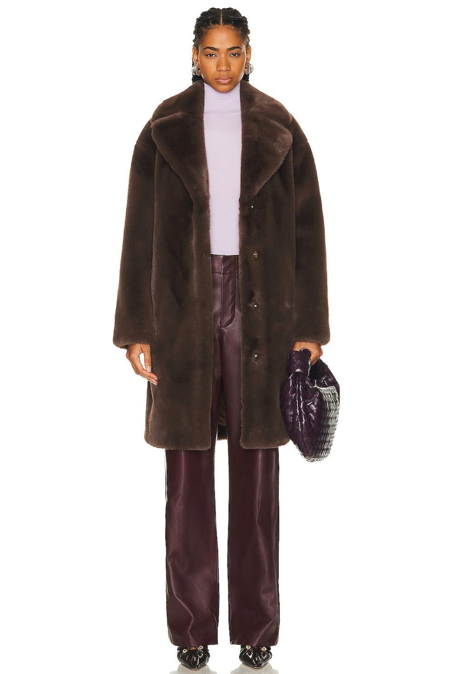 Women STAND STUDIO Jackets & Coats | Camille Cocoon Coat Ebony Brown