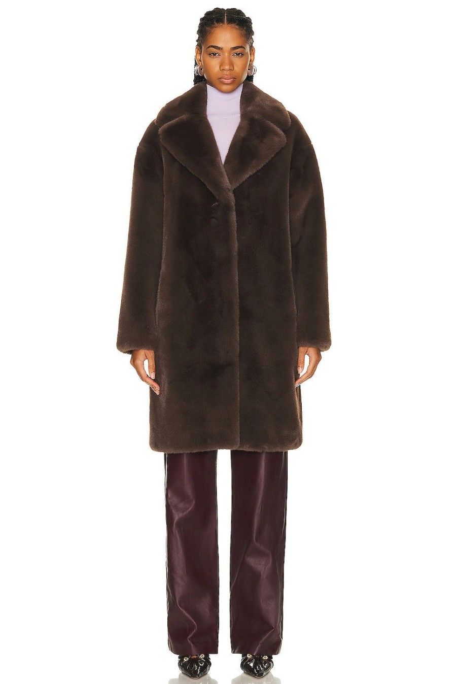 Women STAND STUDIO Jackets & Coats | Camille Cocoon Coat Ebony Brown