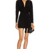 Women Norma Kamali Dresses | Mini Tie Front Shirt Dress Black