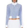 Women Loewe Jackets & Coats | Stripe Tracksuit Jacket Blue & White