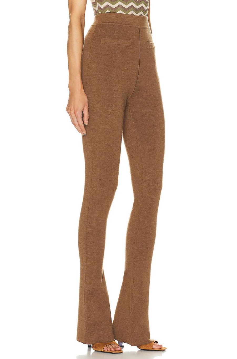 Women Saint Laurent Pants | Flare Legging Chatain