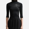 Women MM6 Maison Margiela Tops | Long-Sleeved Top Black