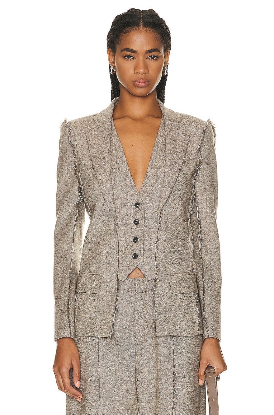 Women R13 Jackets & Coats | Flat Sleeve Blazer Oatmeal