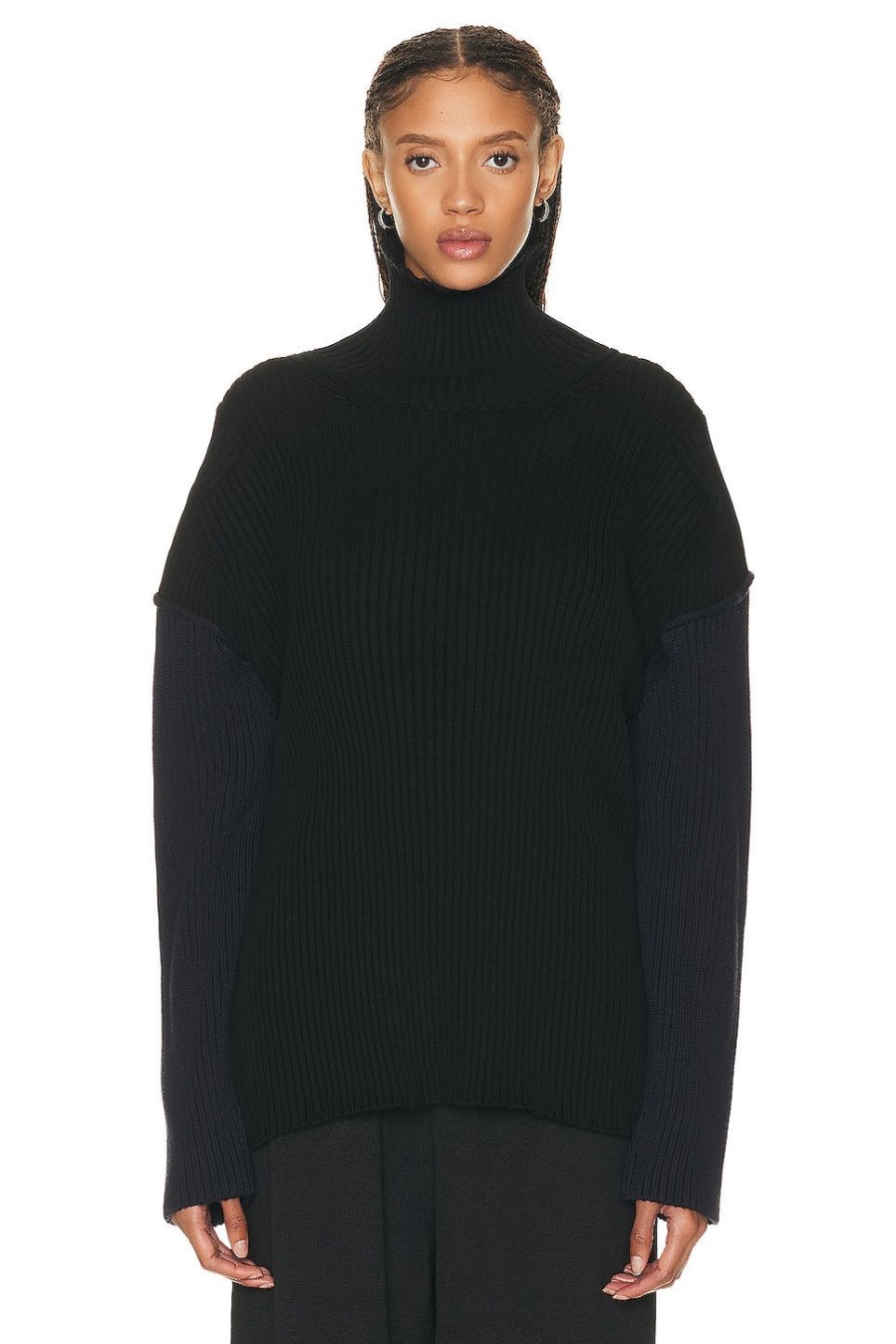 Women The Row Sweaters & Knits | Dua Sweater Black & Navy