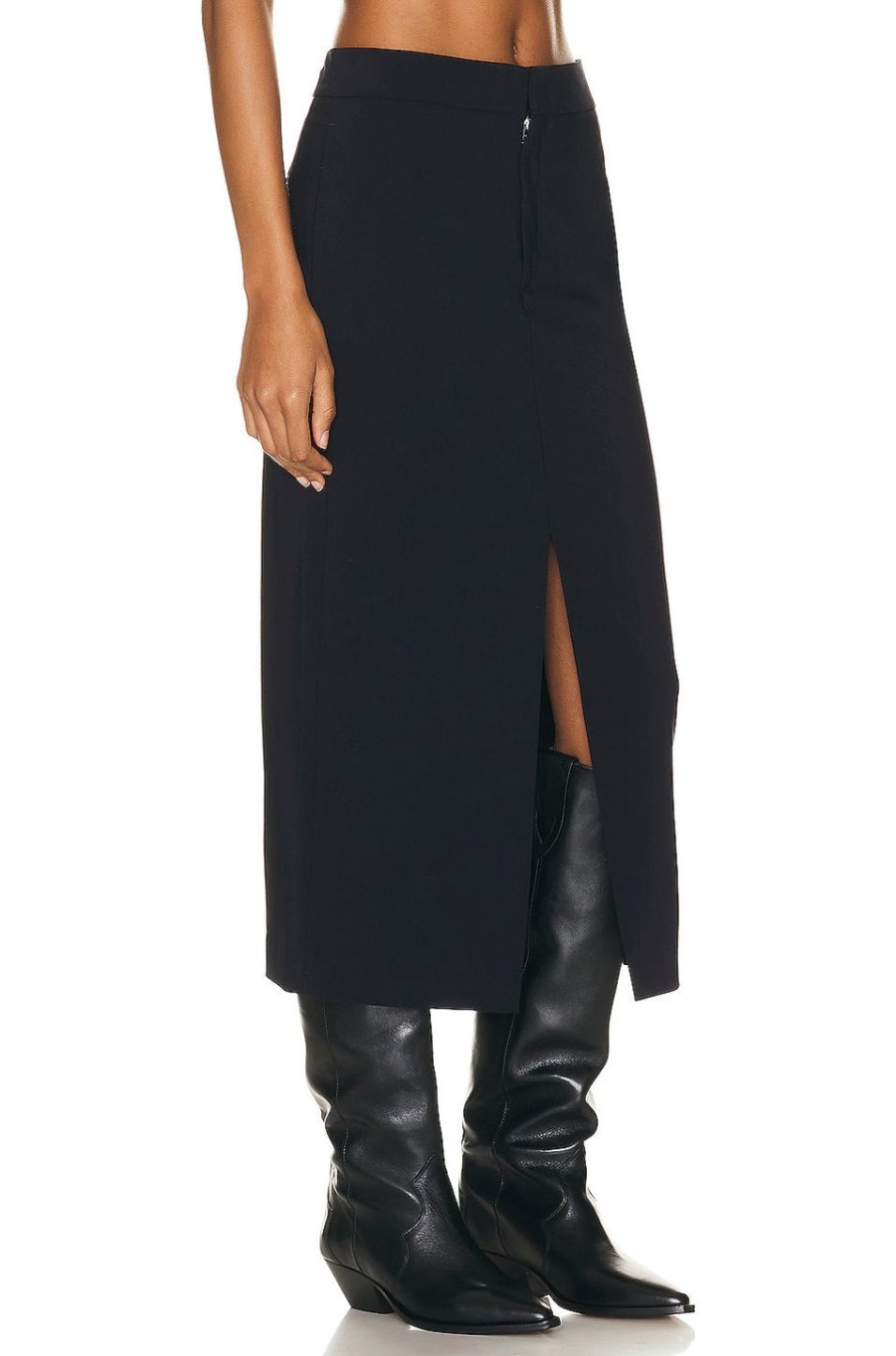 Women Isabel Marant Skirts | Madelia Fluid Tailleur Skirt Black