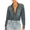 Women Saint Laurent Tops | Classic Western Shirt Deep Vintage Blue