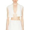 Women MATTHEW BRUCH Tops | Vest With Triangle Top White Viscose Linen