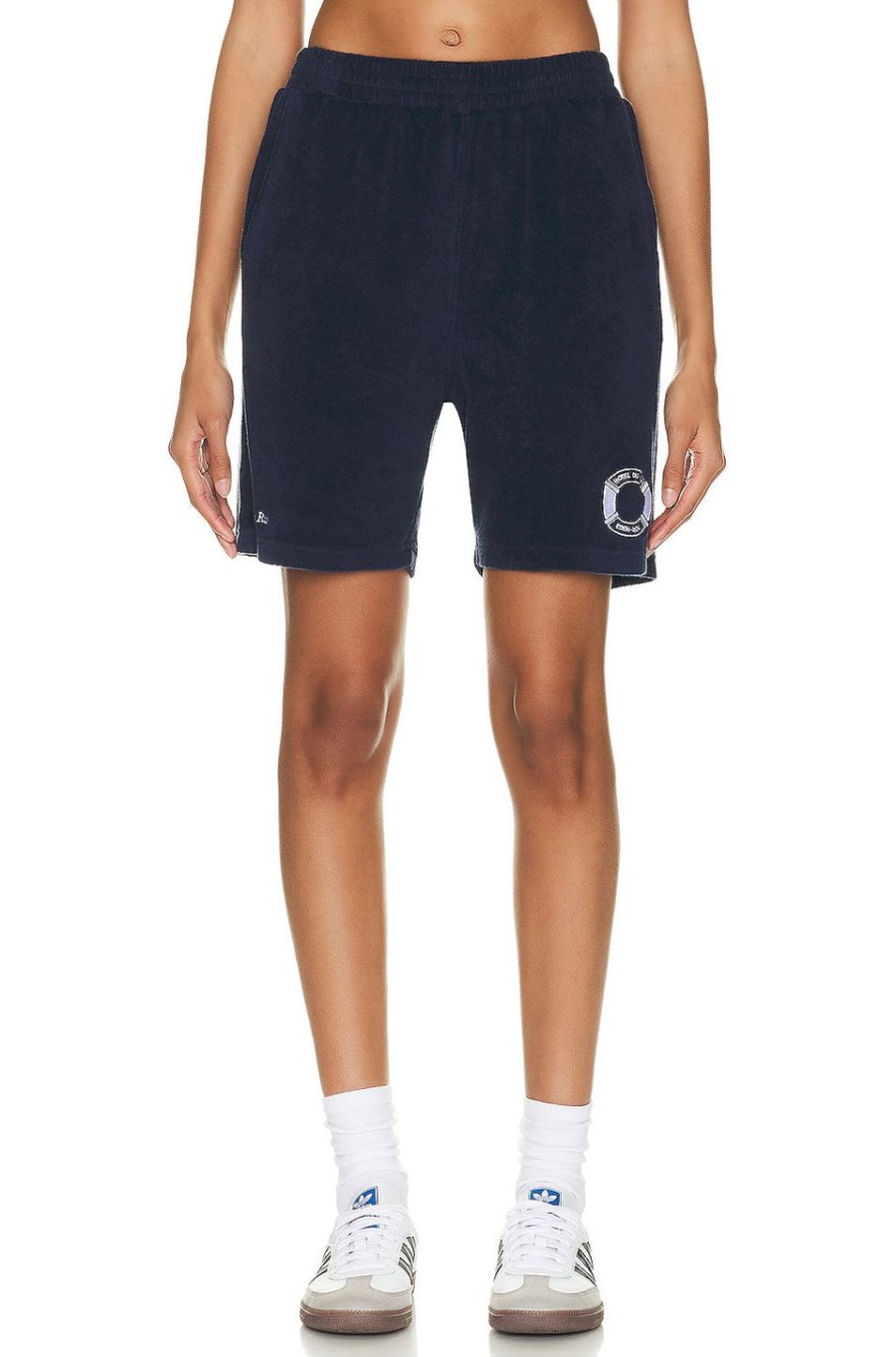 Women Sporty & Rich Shorts | X Hotel Du Cap Eden Roc Buoy Terry Shorts Navy & White