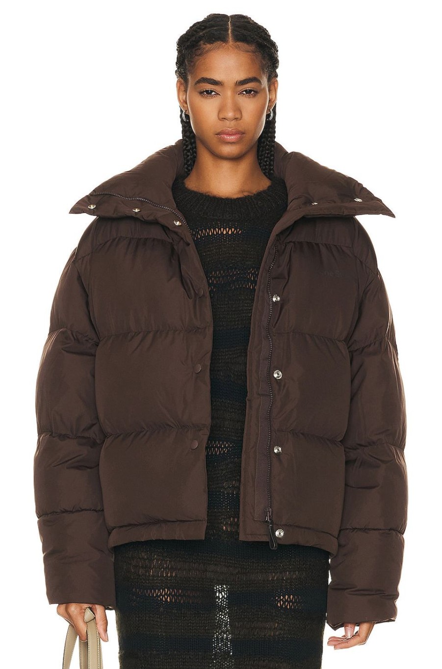 Women Acne Studios Jackets & Coats | Puffer Jacket Coffee Brown