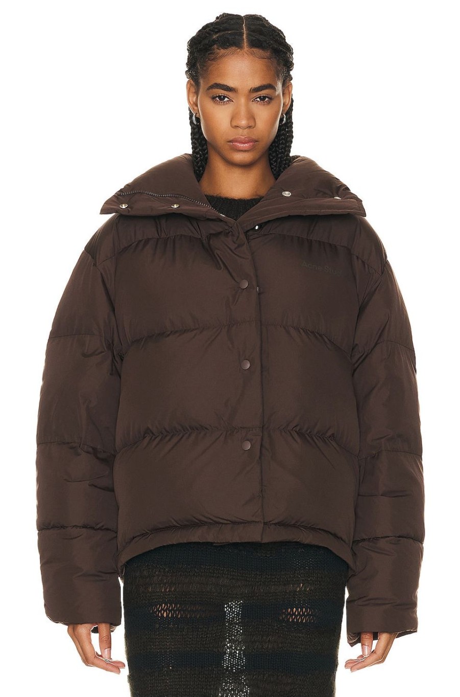 Women Acne Studios Jackets & Coats | Puffer Jacket Coffee Brown