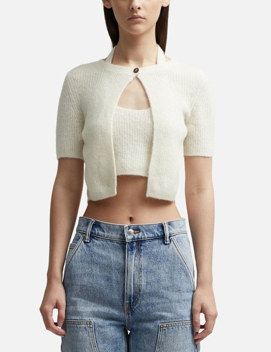 Women T By Alexander Wang Sweaters & Knits | Layered Short Sleeve Cardigan White